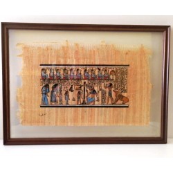 Papiro em quadro de vidro